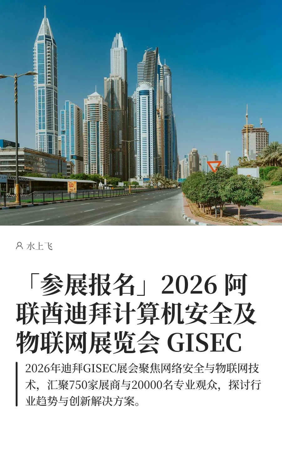 「参展报名」2026 阿联酋迪拜计算机安全及