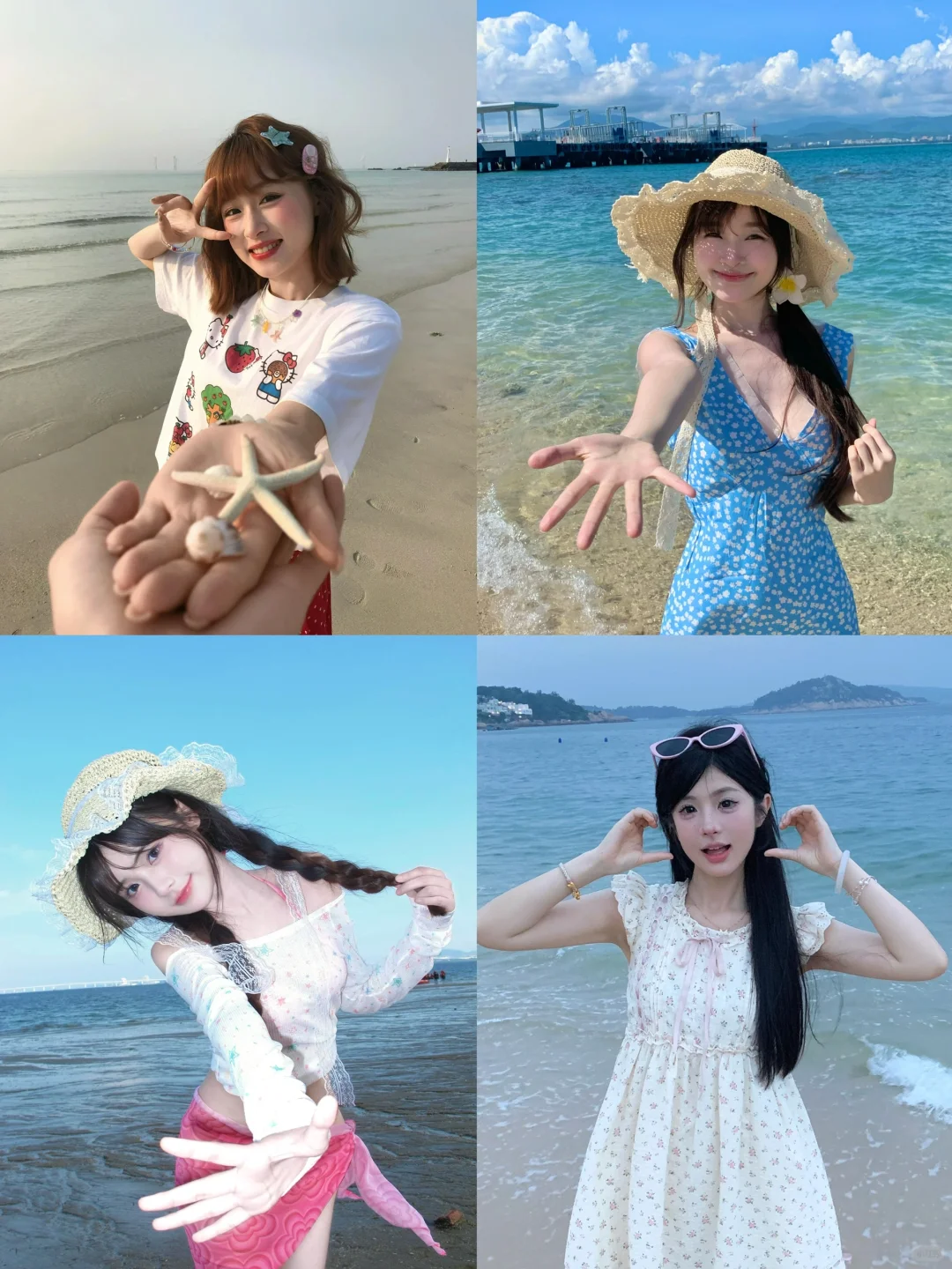 小仙女们，存一些海边拍照姿势?