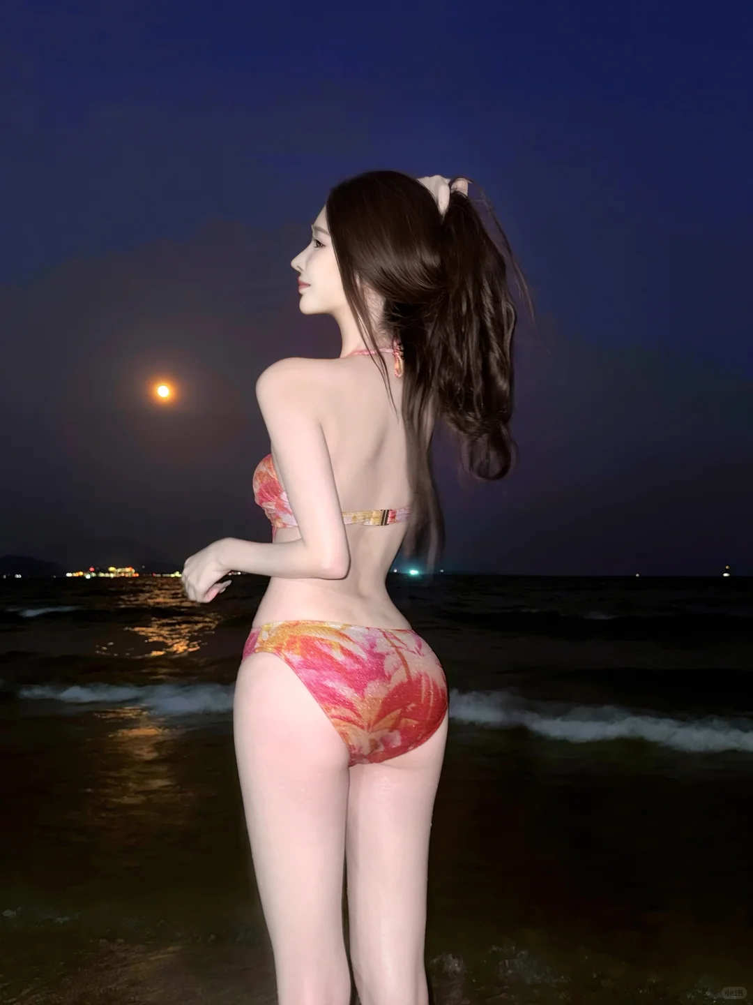 把落日穿身上?