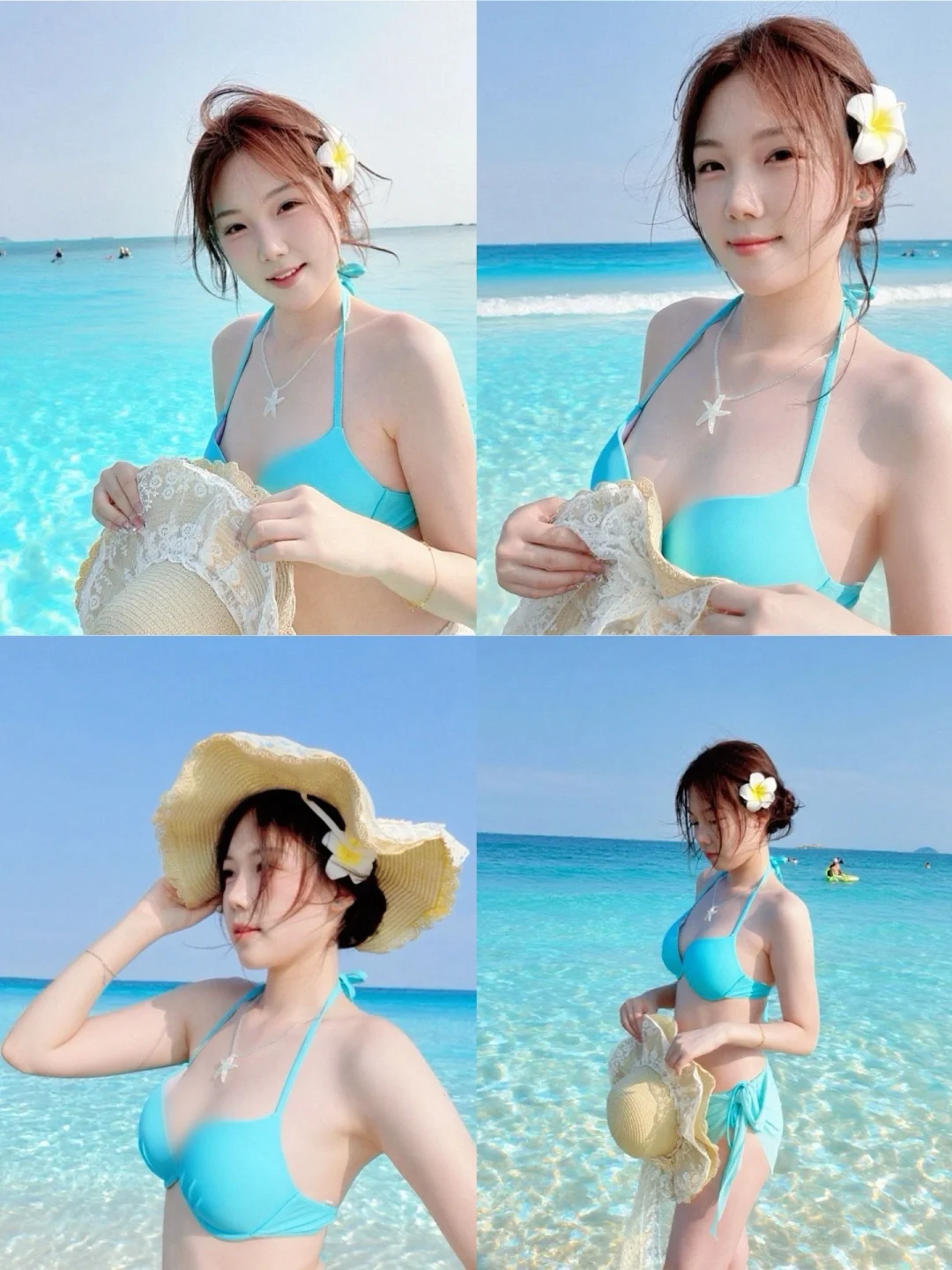 ?天空蓝～在海里发光诶！