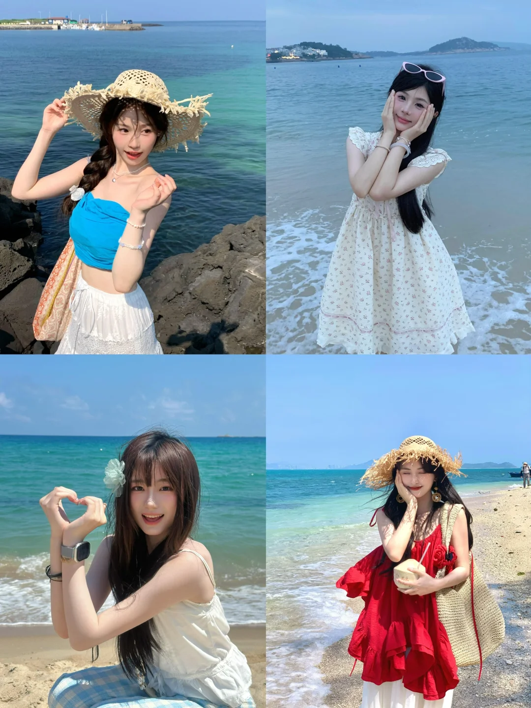 小仙女们，存一些海边拍照姿势?