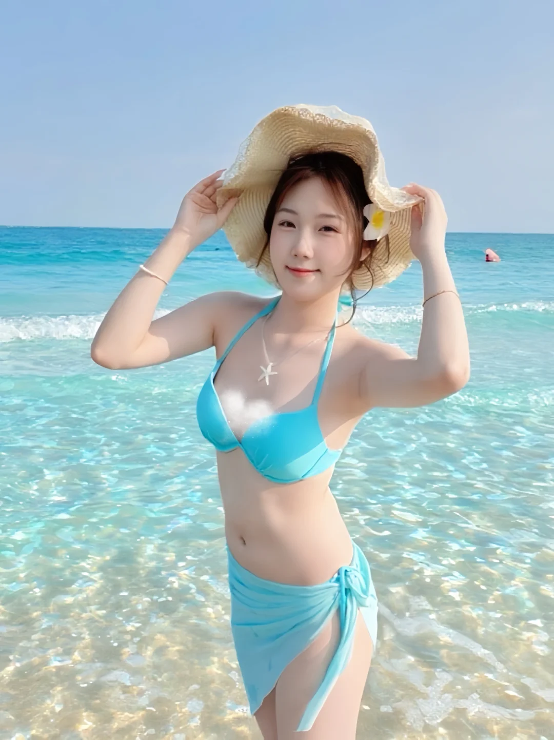 ?天空蓝～在海里发光诶！