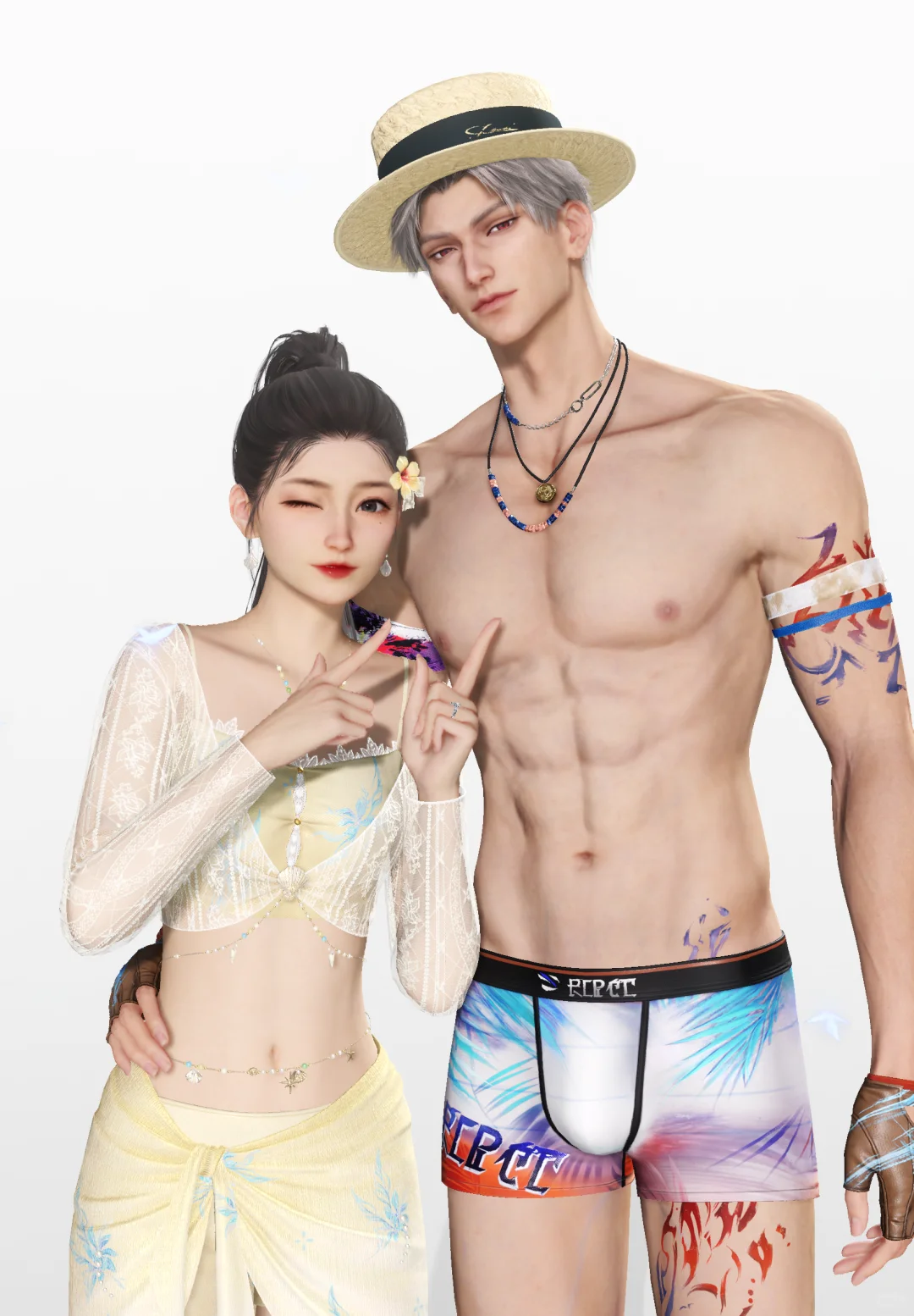 这套泳衣很成熟的性感