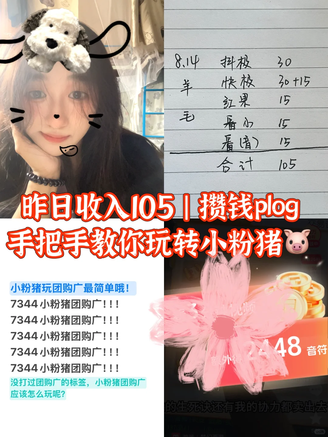 昨日收入105｜小粉猪团购广详细教程?