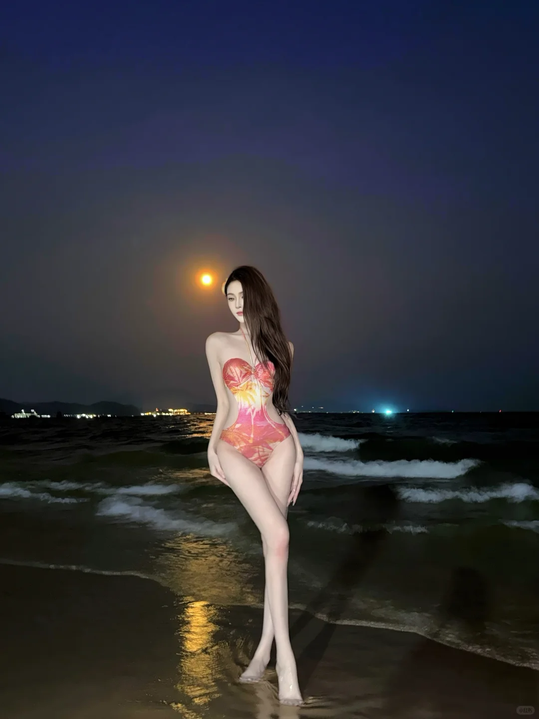 把落日穿身上?