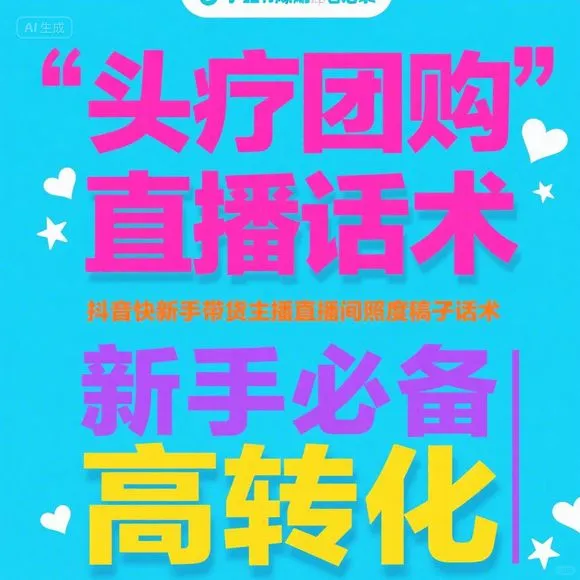 头疗团购直播·新手主播带货话术·抖音快手