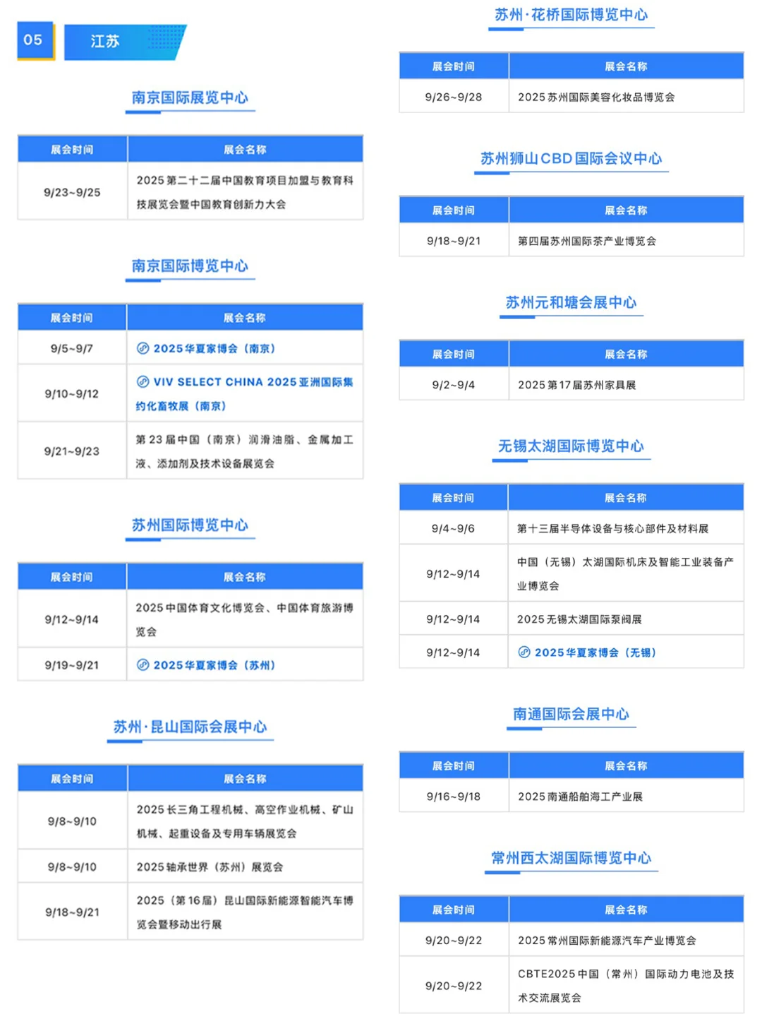 全国9月展会排期大公开！
