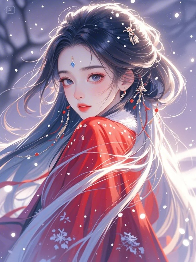 一抹红衣动人心，回眸一笑百媚生??