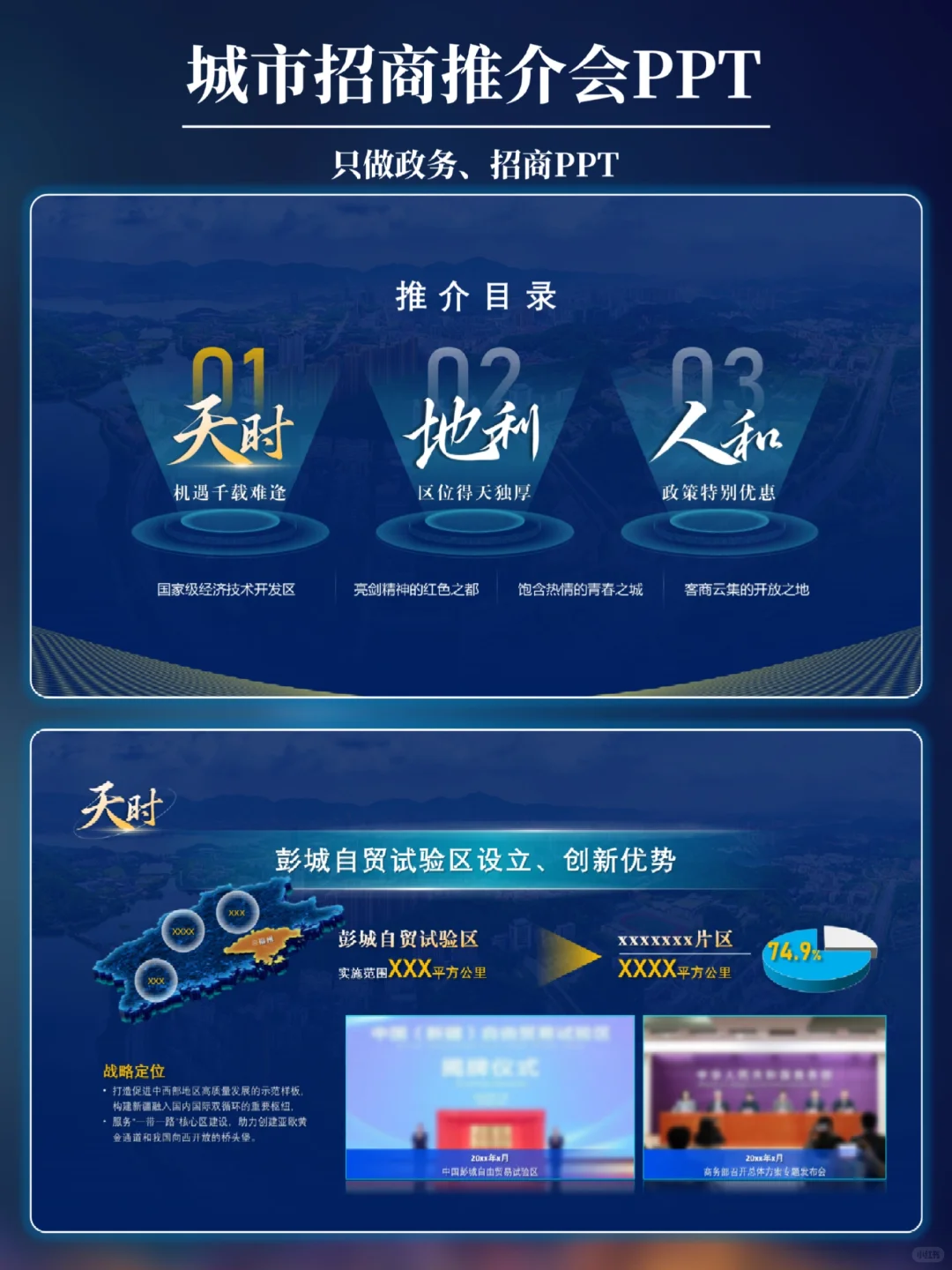 高端科技风城市招商推介会ppt案例来了?