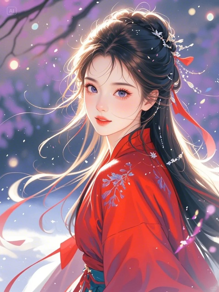 一抹红衣动人心，回眸一笑百媚生??