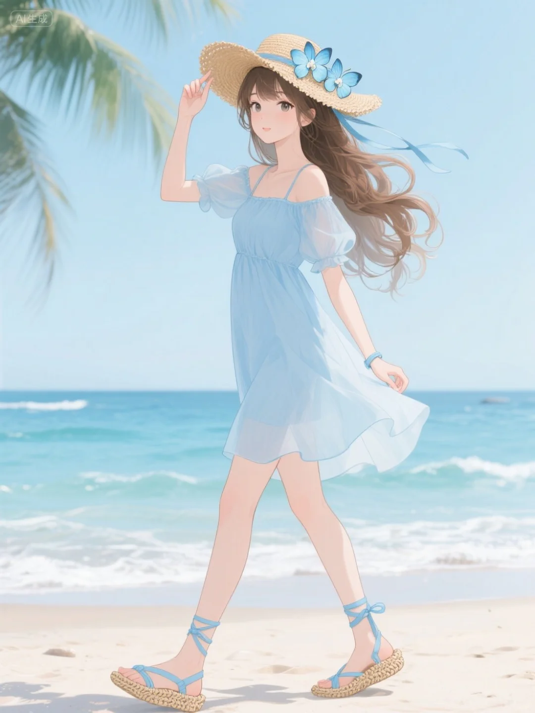 治愈系蓝色 | 海边穿搭?