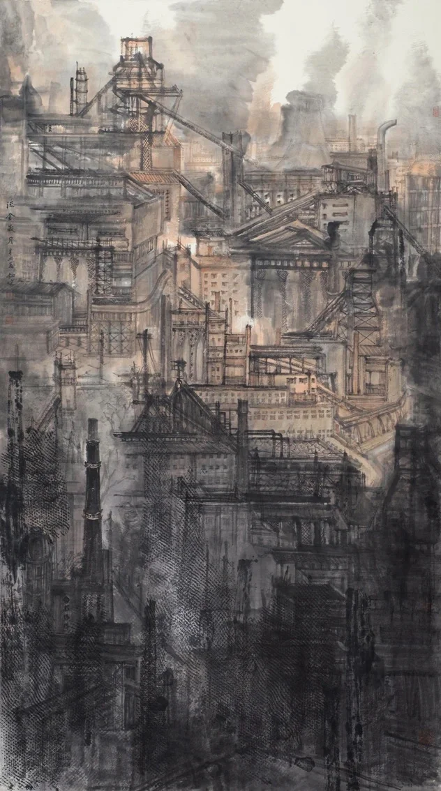 湖南工业题材美术作品展部分