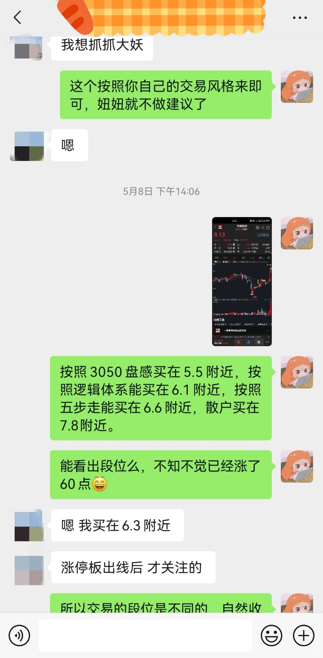 分享妞妞入市的段位历程