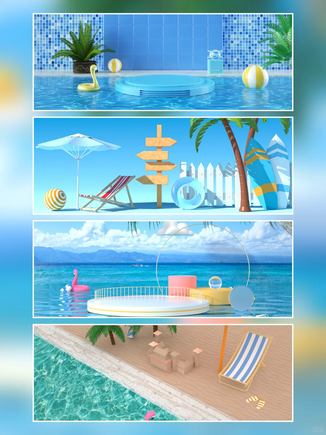 展台背景 | 夏日清凉水面