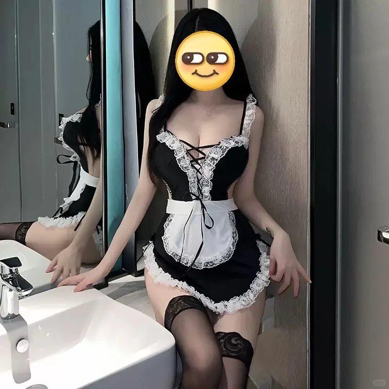 哪个甜妹能拒绝绑带蕾丝制服睡衣/??