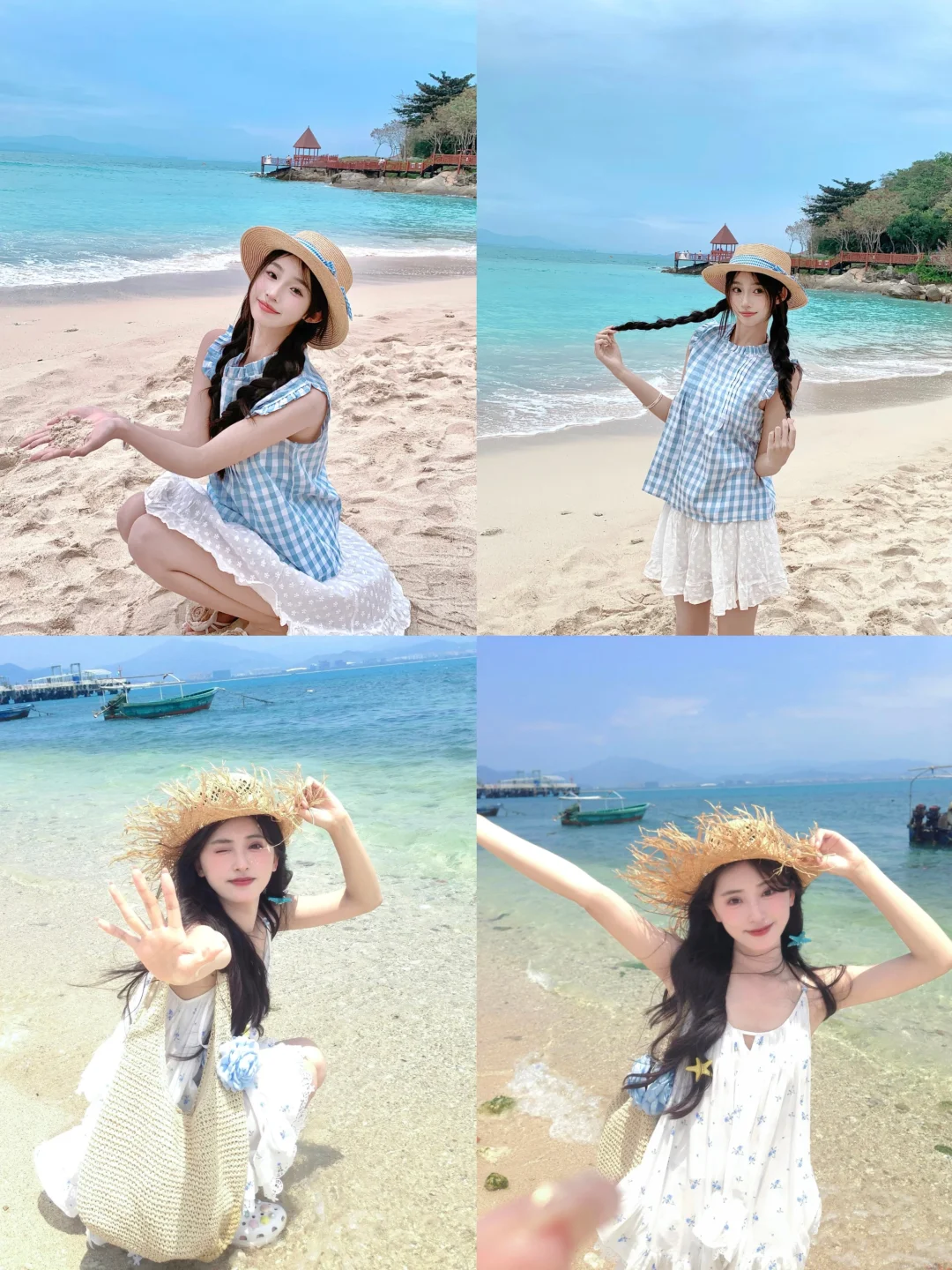 存一些海边沙滩拍照姿势?️氛围感满满！