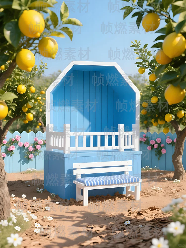 柑橘花园电商展台素材