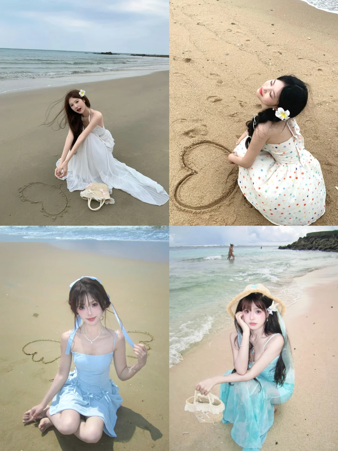存一些海边沙滩拍照姿势?️氛围感满满！