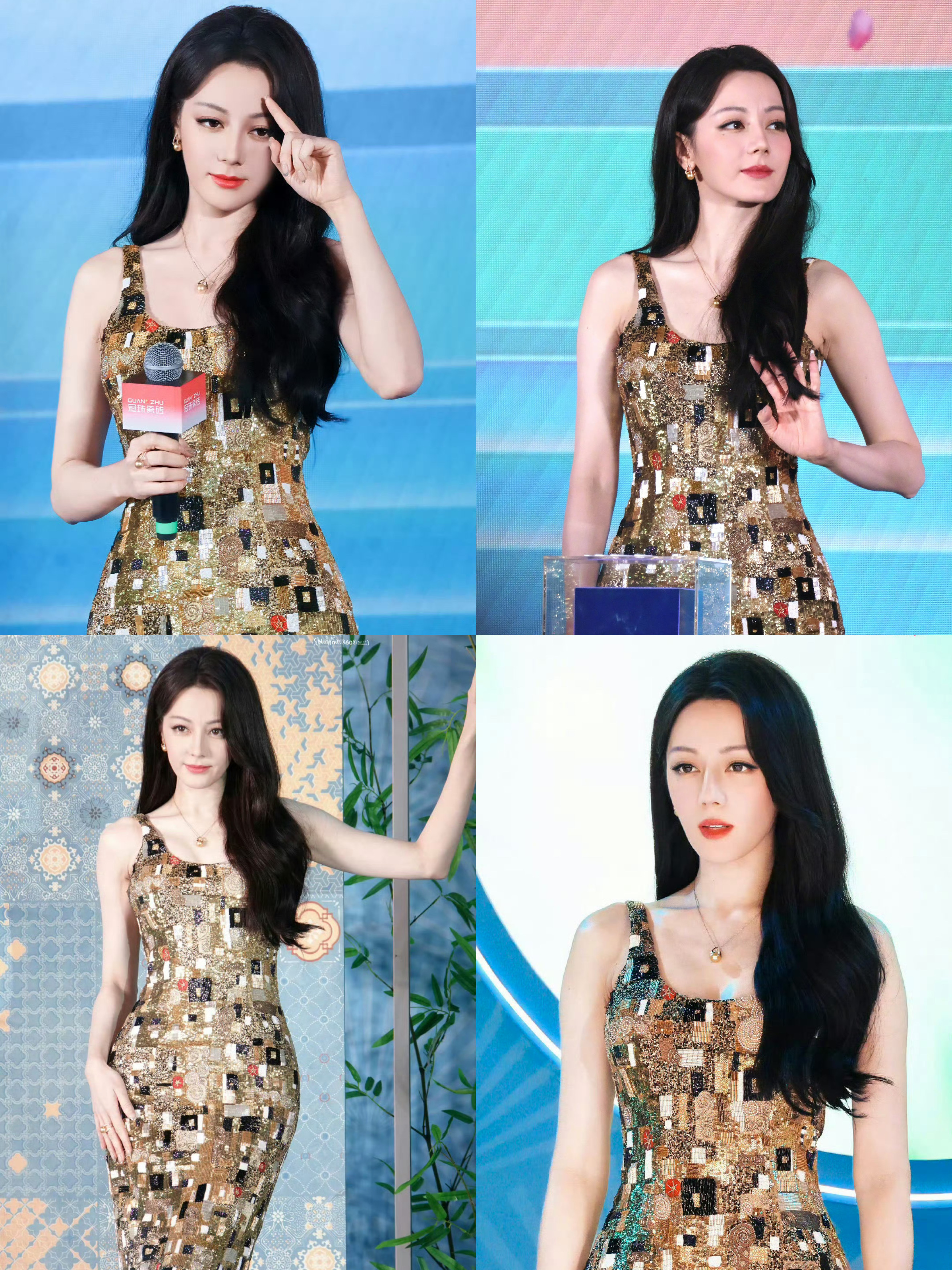 迪丽热巴金色look～妩媚动人?