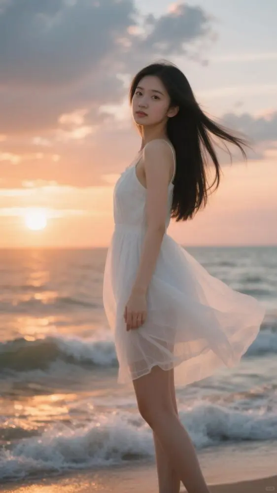 ?海边落日｜白纱裙氛围感拍照攻略