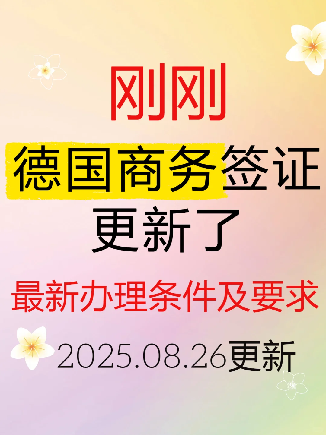 德国签证更新了!最新办理条件
