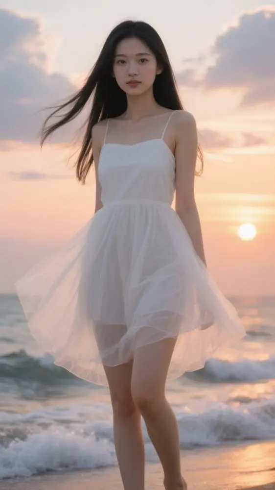 ?海边落日｜白纱裙氛围感拍照攻略