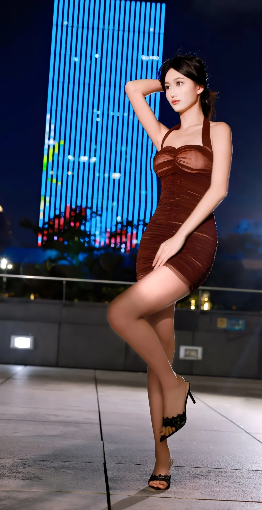 #太美啦！美裙美腿美夜景！