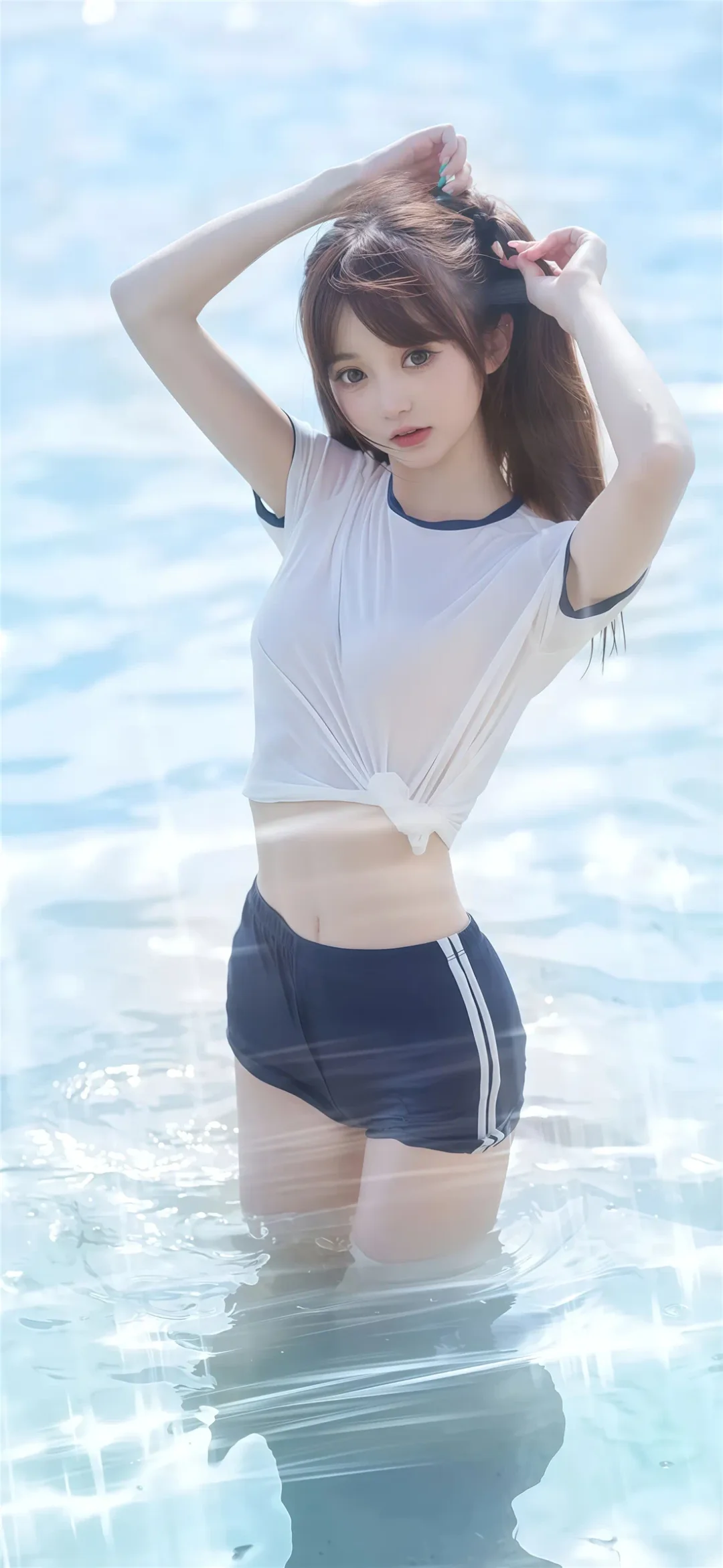 ?壁纸▎清凉一夏、泳池少女