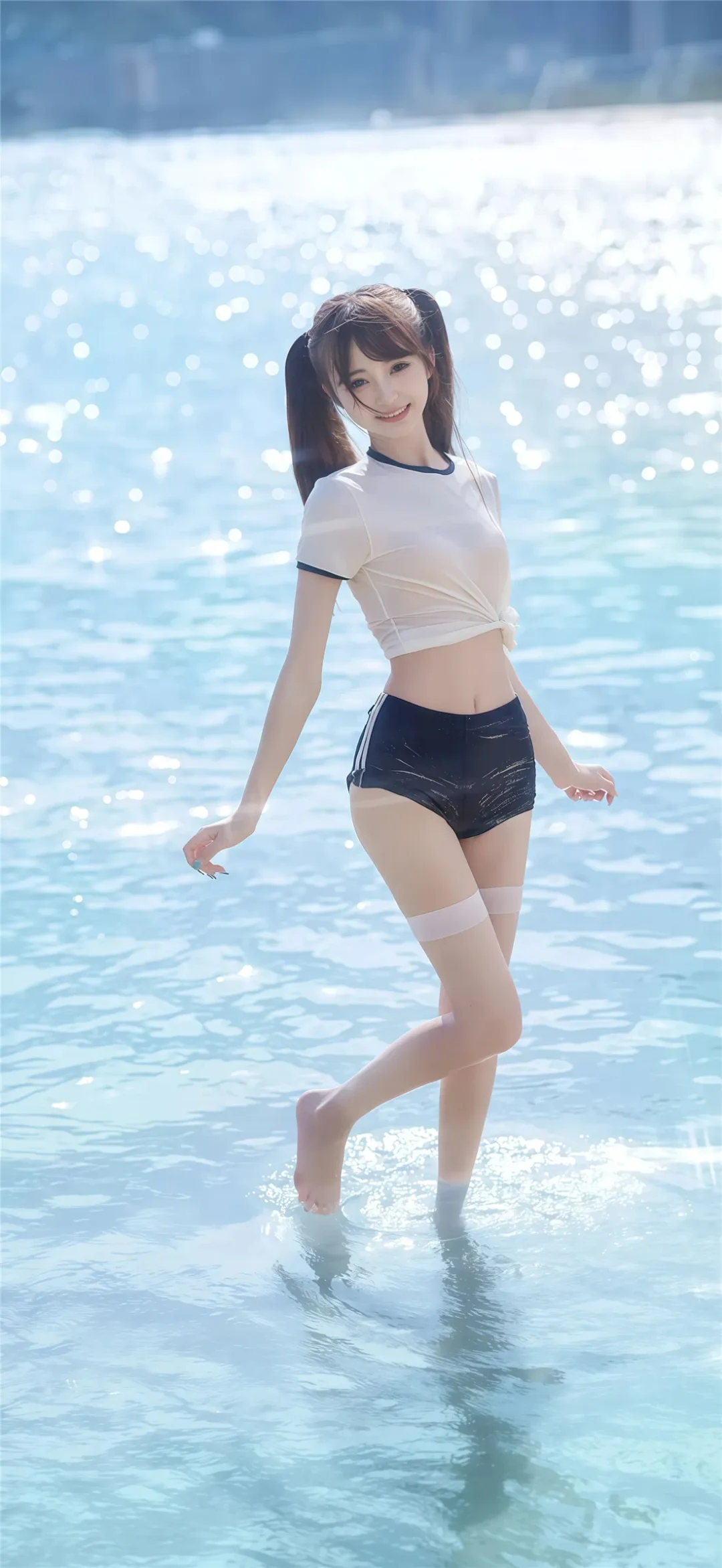 ?壁纸▎清凉一夏、泳池少女