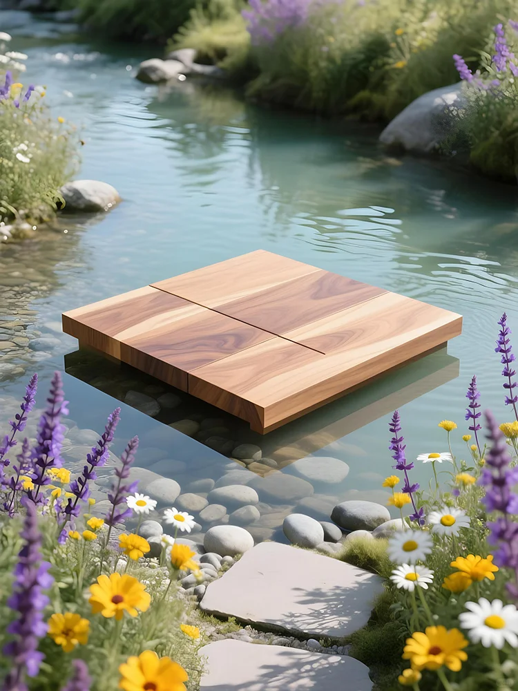 花草水面木质电商展台