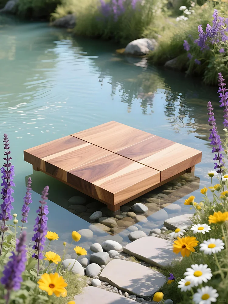 花草水面木质电商展台