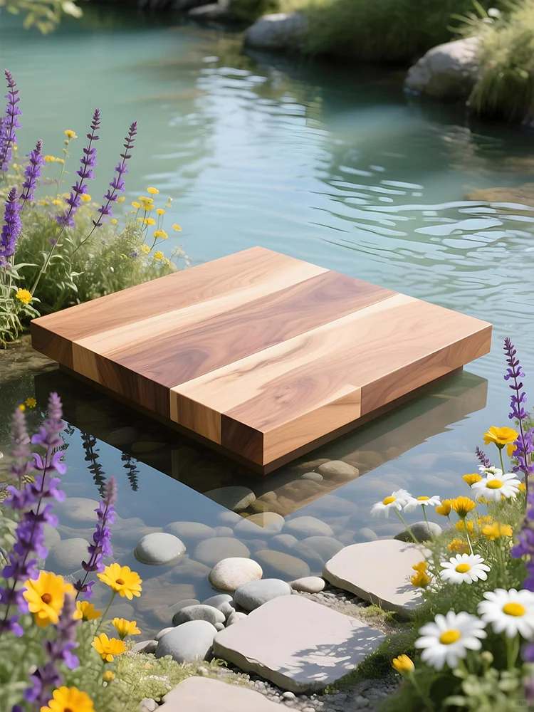 花草水面木质电商展台