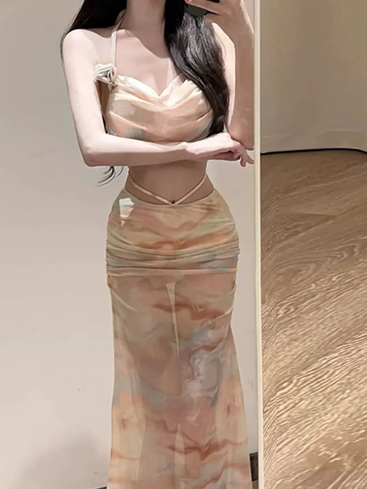 纯欲暴击！晕染泳衣套装，浪漫到海边犯规