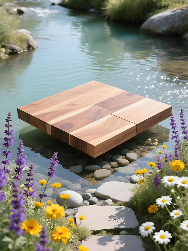 花草水面木质电商展台