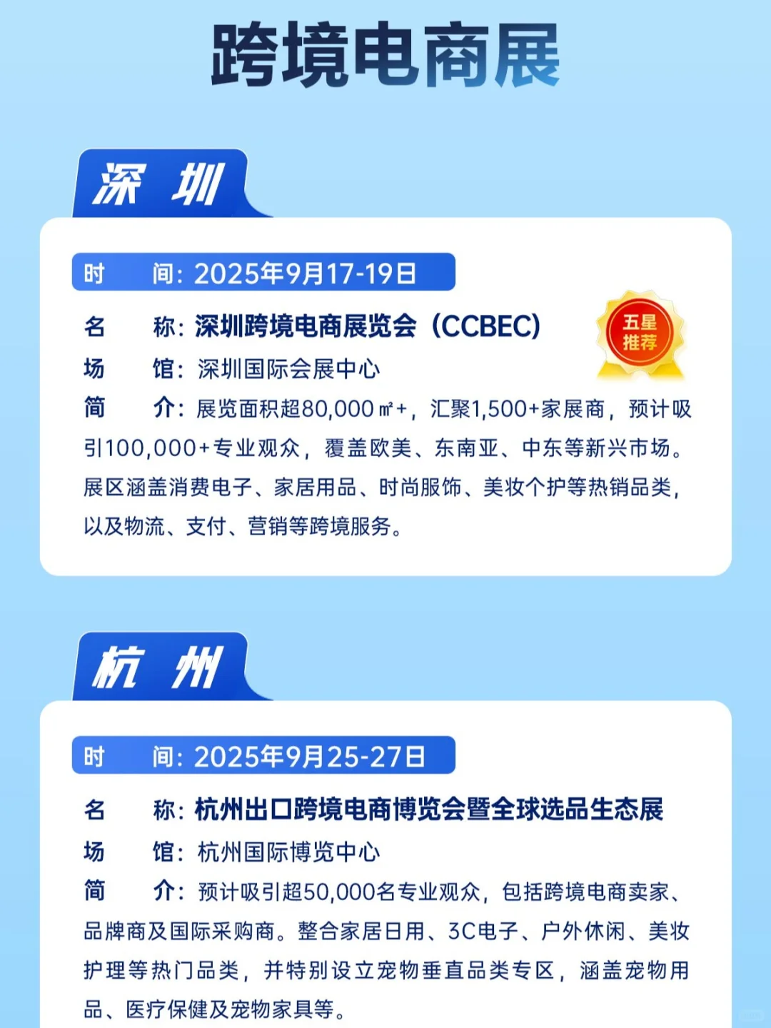 9月进出口行业展会信息汇总