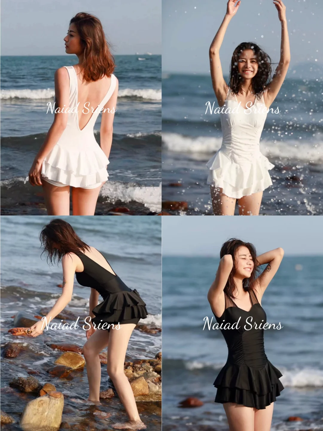 哇哦！真的好显瘦啊✨超吼看的大V漏背泳衣