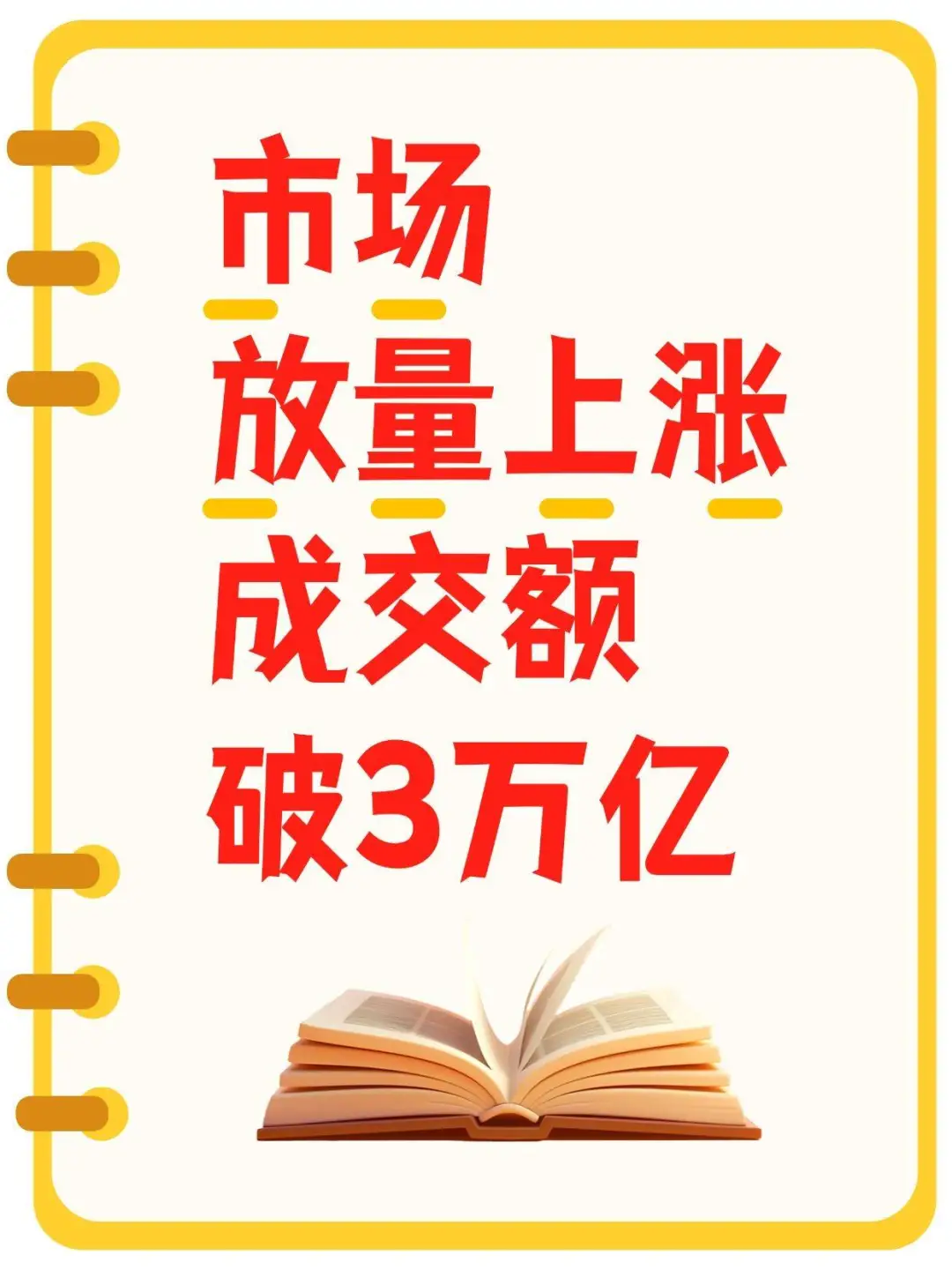市场放量上涨，交易量破3万亿?