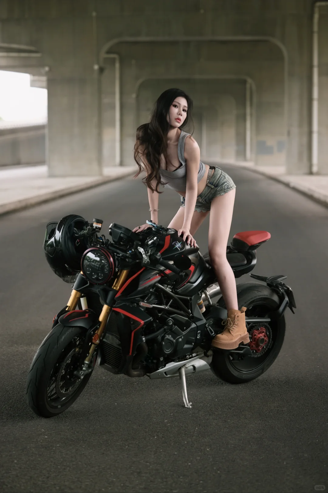 危险or诱惑？夜拍机车辣妹