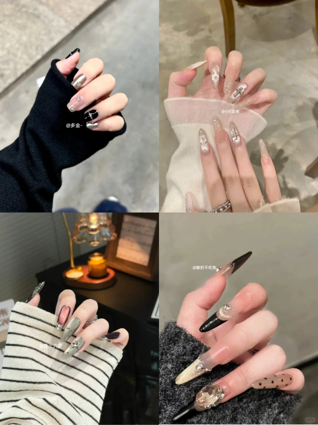 甜酷辣妹风美甲鲨到谁了我不说！