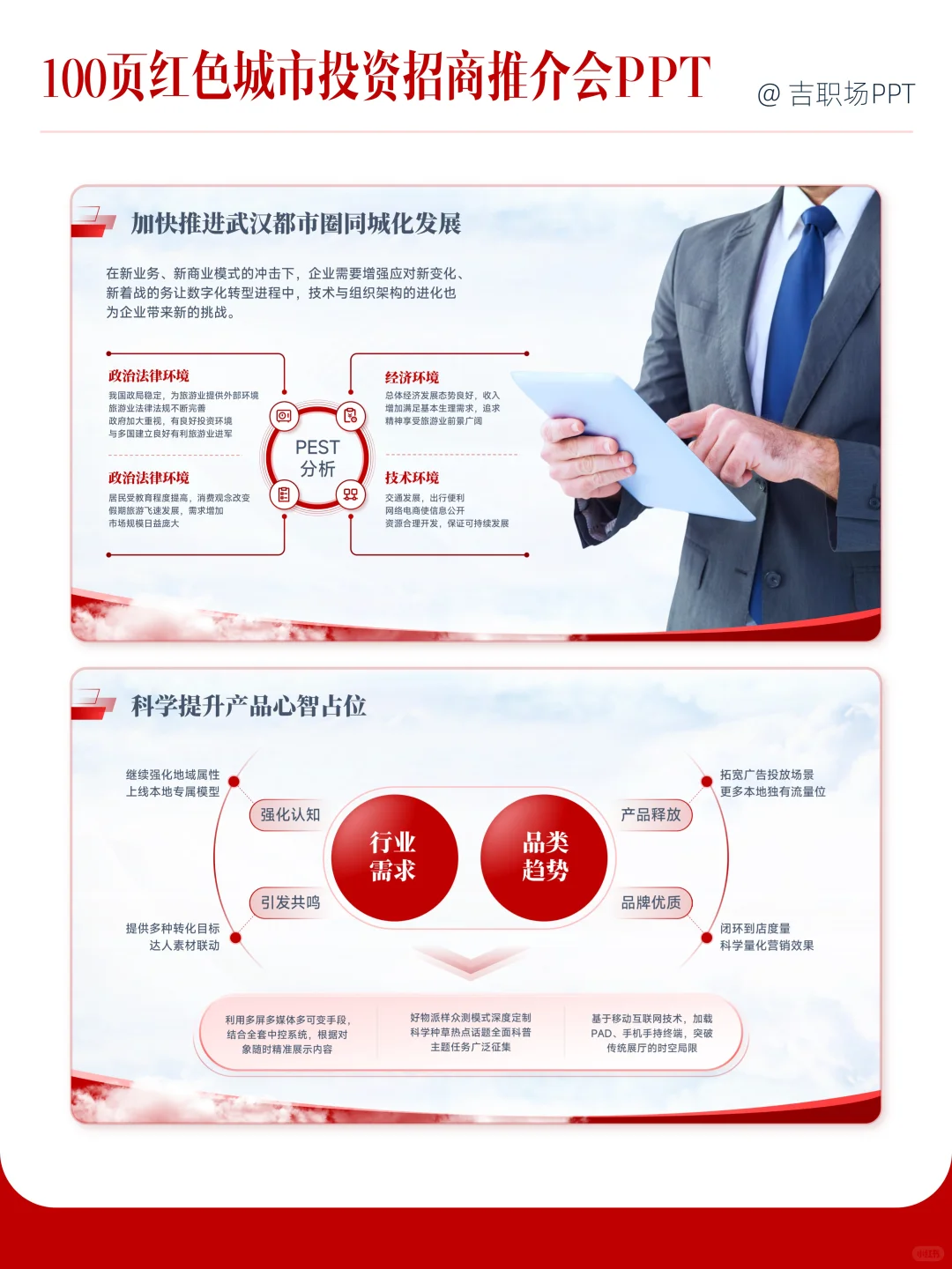 100页红色城市投资招商推介会PPT