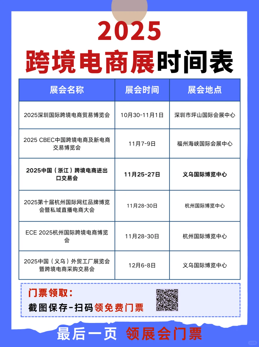 【最新版】2025年下半年跨境电商展会排期表