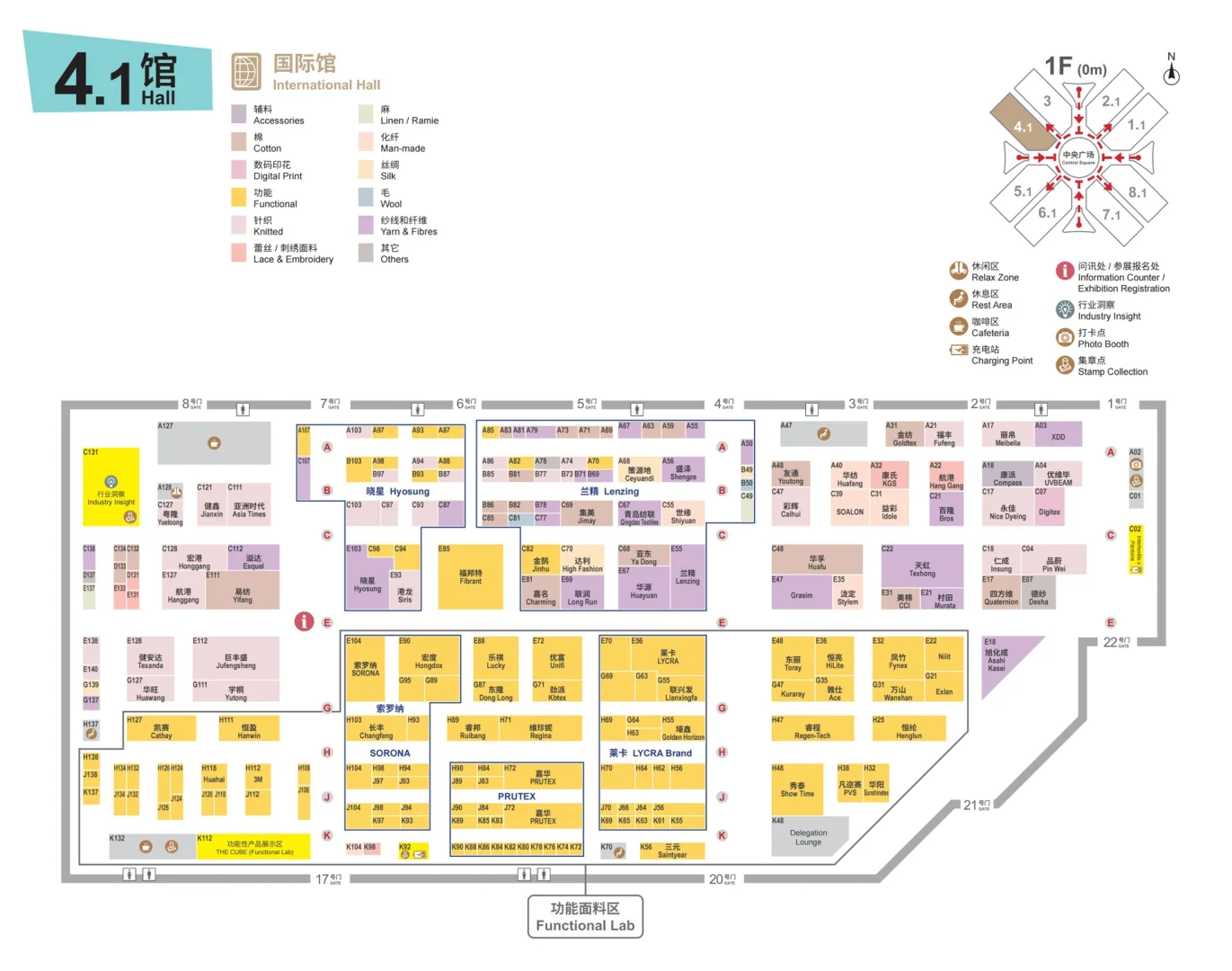 上海秋季面辅料展展馆分布图