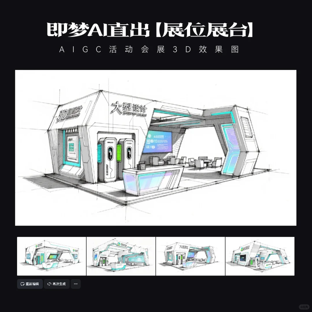 AIGC｜9款Ai直出新能源科技展台效果图