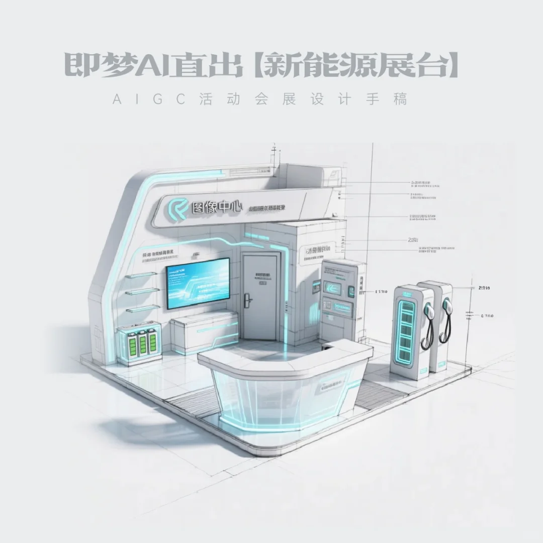 AIGC｜9款Ai直出新能源科技展台效果图