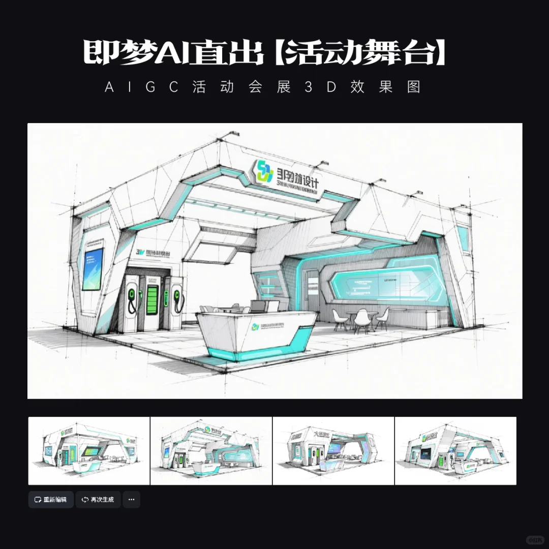 AIGC｜9款Ai直出新能源科技展台效果图