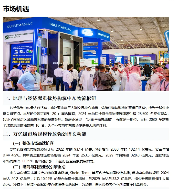 2026年沙特仓储物流展