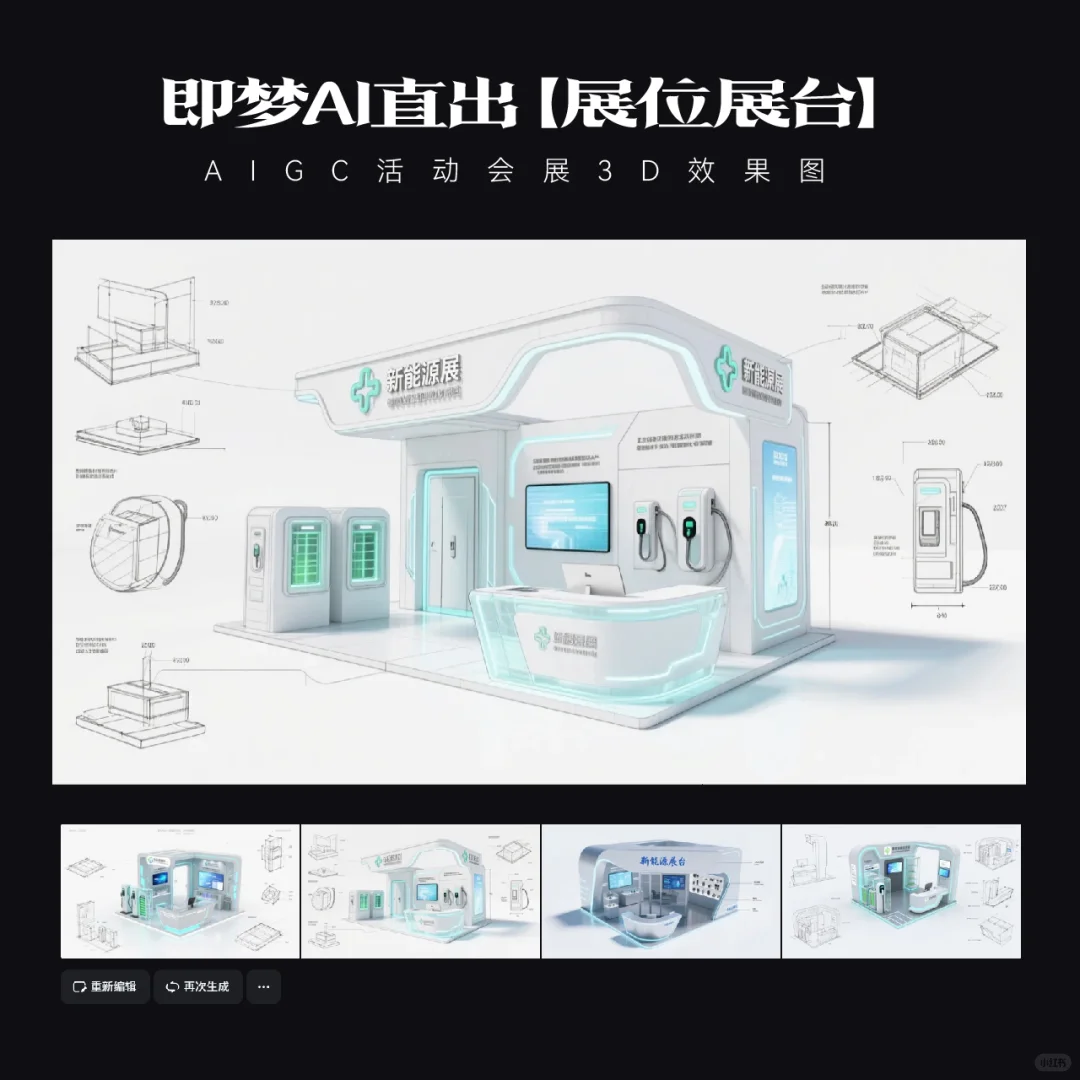 AIGC｜9款Ai直出新能源科技展台效果图