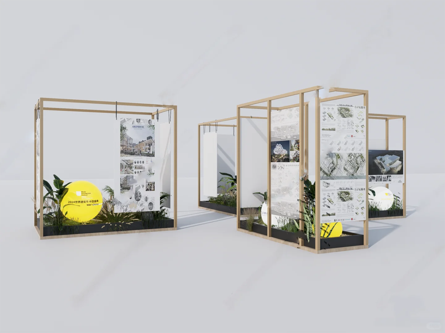 艺术展架SU模型，展厅布置超省心！?️