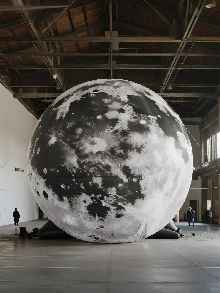 巨型月球气模！工业风艺术展美陈氛围感拉满