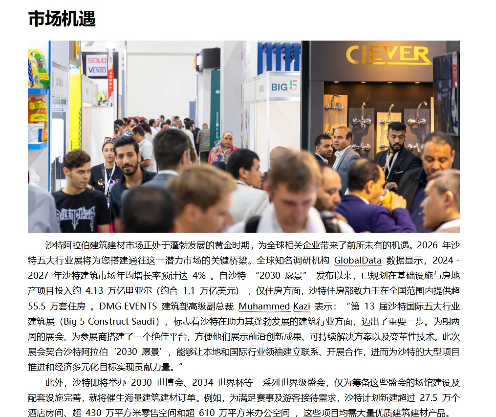 2026年沙特五大行业展一月（big5）展会介